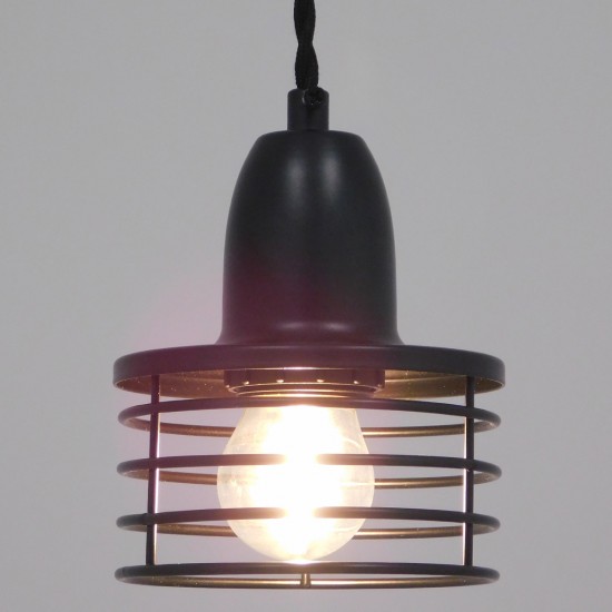 GLOBOSTAR® MANHATTAN 01456 Μοντέρνο Κρεμαστό Φωτιστικό Οροφής με Ντουί 1 x E27 AC 220-240V IP20 - Μαύρο - Μ11 x Π11 x Υ14cm