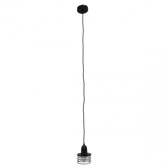 GLOBOSTAR® MANHATTAN 01456 Μοντέρνο Κρεμαστό Φωτιστικό Οροφής με Ντουί 1 x E27 AC 220-240V IP20 - Μαύρο - Μ11 x Π11 x Υ14cm