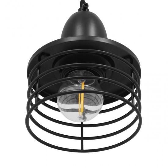 GLOBOSTAR® MANHATTAN 01456 Μοντέρνο Κρεμαστό Φωτιστικό Οροφής με Ντουί 1 x E27 AC 220-240V IP20 - Μαύρο - Μ11 x Π11 x Υ14cm