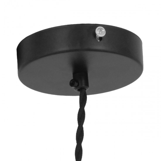 GLOBOSTAR® MANHATTAN 01456 Μοντέρνο Κρεμαστό Φωτιστικό Οροφής με Ντουί 1 x E27 AC 220-240V IP20 - Μαύρο - Μ11 x Π11 x Υ14cm
