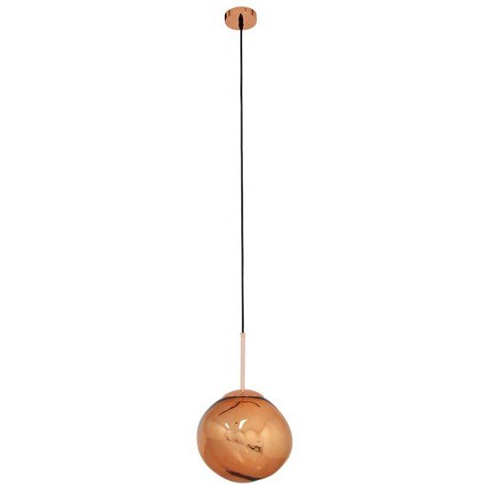 GLOBOSTAR® DIXAR 01461 Μοντέρνο Κρεμαστό Φωτιστικό Οροφής με Ντουί 1 x E27 AC 220-240V IP20 - Χάλκινο - Μ28 x Π28 x Υ40cm