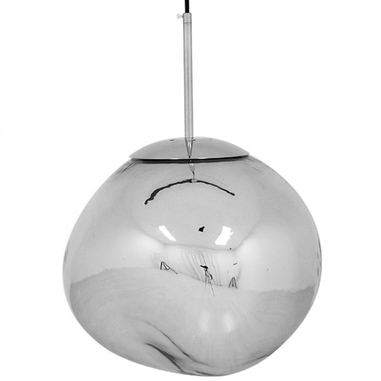 GLOBOSTAR® DIXAR 01464 Μοντέρνο Κρεμαστό Φωτιστικό Οροφής με Ντουί 1 x E27 AC 220-240V IP20 -Ασημί - Μ36 x Π36 x Υ45cm