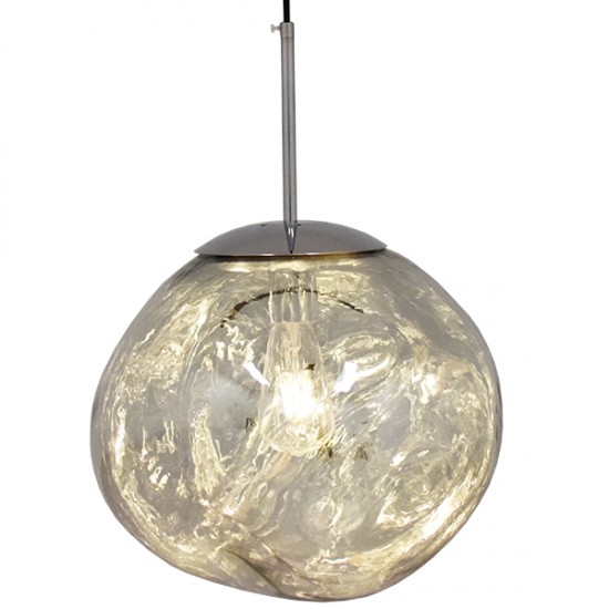 GLOBOSTAR® DIXAR 01464 Μοντέρνο Κρεμαστό Φωτιστικό Οροφής με Ντουί 1 x E27 AC 220-240V IP20 -Ασημί - Μ36 x Π36 x Υ45cm