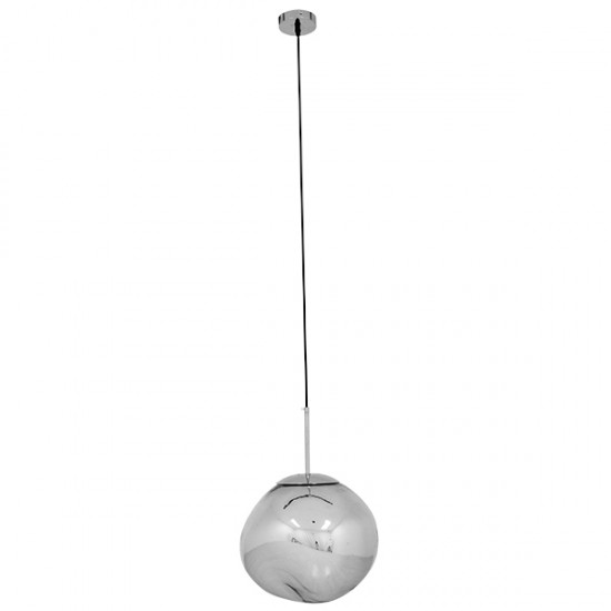 GLOBOSTAR® DIXAR 01464 Μοντέρνο Κρεμαστό Φωτιστικό Οροφής με Ντουί 1 x E27 AC 220-240V IP20 -Ασημί - Μ36 x Π36 x Υ45cm