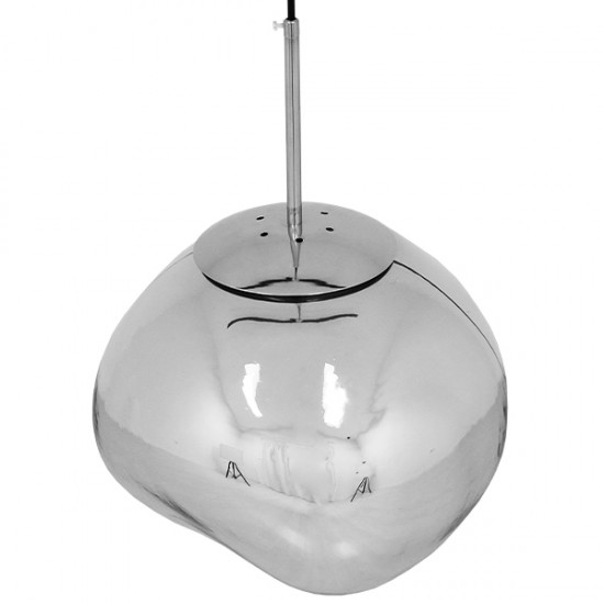 GLOBOSTAR® DIXAR 01464 Μοντέρνο Κρεμαστό Φωτιστικό Οροφής με Ντουί 1 x E27 AC 220-240V IP20 -Ασημί - Μ36 x Π36 x Υ45cm