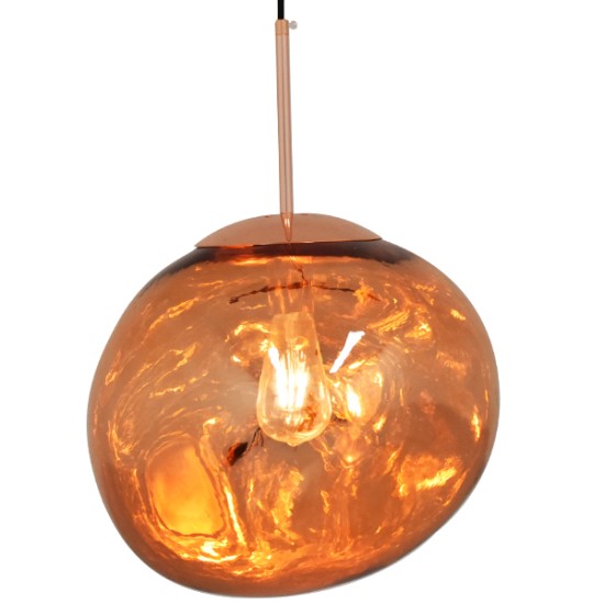 GLOBOSTAR® DIXAR 01465 Μοντέρνο Κρεμαστό Φωτιστικό Οροφής με Ντουί 1 x E27 AC 220-240V IP20 - Χάλκινο - Μ36 x Π36 x Υ45cm