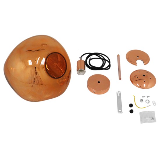 GLOBOSTAR® DIXAR 01465 Μοντέρνο Κρεμαστό Φωτιστικό Οροφής με Ντουί 1 x E27 AC 220-240V IP20 - Χάλκινο - Μ36 x Π36 x Υ45cm
