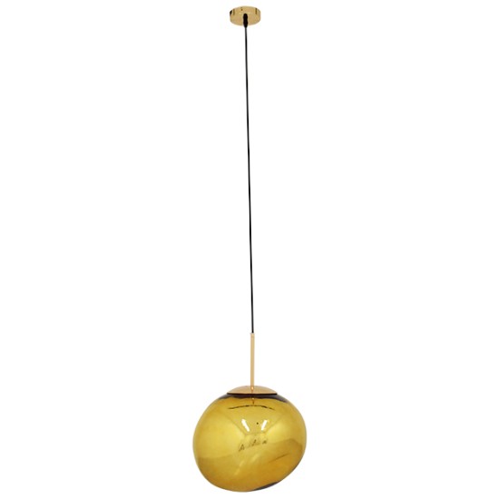 GLOBOSTAR® DIXAR 01466 Μοντέρνο Κρεμαστό Φωτιστικό Οροφής με Ντουί 1 x E27 AC 220-240V IP20 - Χρυσό - Μ36 x Π36 x Υ45cm
