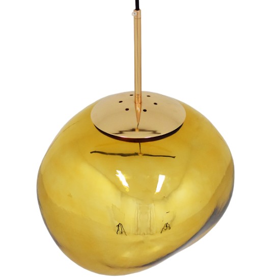 GLOBOSTAR® DIXAR 01466 Μοντέρνο Κρεμαστό Φωτιστικό Οροφής με Ντουί 1 x E27 AC 220-240V IP20 - Χρυσό - Μ36 x Π36 x Υ45cm