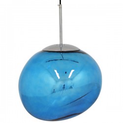 GLOBOSTAR® DIXAR 01467 Μοντέρνο Κρεμαστό Φωτιστικό Οροφής με Ντουί 1 x E27 AC 220-240V IP20 - Μπλε & Ασημί - Μ36 x Π36 x Υ45cm