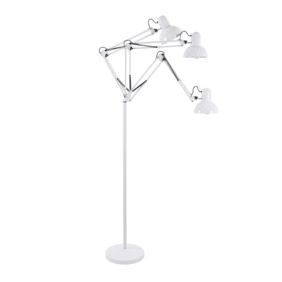 GLOBOSTAR® AUDREY 01471 Vintage Επιδαπέδιο Φωτιστικό με Ντουί 1 x E27 AC 220-240V IP20 - Λευκό - Μ15 x Π15 x Υ190cm