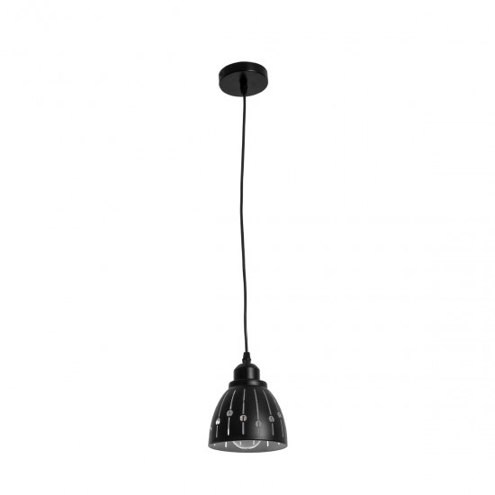 GLOBOSTAR® COOLIE 01476 Μοντέρνο Κρεμαστό Φωτιστικό Οροφής με Ντουί 1 x E27 AC 220-240V IP20 - Μαύρο & Ασημί - Μ12.5 x Π12.5 x Υ11.5cm GLOBOSTAR® COOLIE 01476 Μοντέρνο Κρεμαστό Φωτιστικό Οροφής με Ντουί 1 x E27 AC 220-240V IP20 - Μαύρο & Ασημί - Μ12.5 x Π12.5 x Υ11.5cm