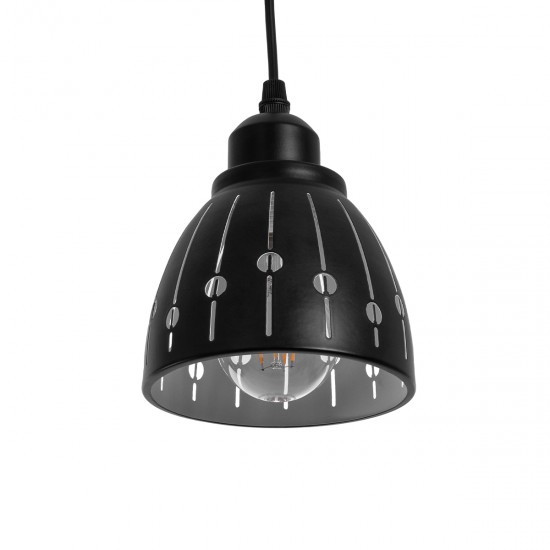 GLOBOSTAR® COOLIE 01476 Μοντέρνο Κρεμαστό Φωτιστικό Οροφής με Ντουί 1 x E27 AC 220-240V IP20 - Μαύρο & Ασημί - Μ12.5 x Π12.5 x Υ11.5cm GLOBOSTAR® COOLIE 01476 Μοντέρνο Κρεμαστό Φωτιστικό Οροφής με Ντουί 1 x E27 AC 220-240V IP20 - Μαύρο & Ασημί - Μ12.5 x Π12.5 x Υ11.5cm