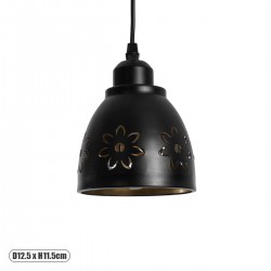 GLOBOSTAR® COOLIE 01479 Μοντέρνο Κρεμαστό Φωτιστικό Οροφής με Ντουί 1 x E27 AC 220-240V IP20 - Μαύρο & Χρυσό - Μ12.5 x Π12.5 x Υ11.5cm