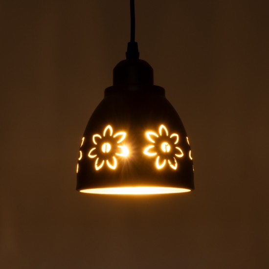 GLOBOSTAR® COOLIE 01479 Μοντέρνο Κρεμαστό Φωτιστικό Οροφής με Ντουί 1 x E27 AC 220-240V IP20 - Μαύρο & Χρυσό - Μ12.5 x Π12.5 x Υ11.5cm