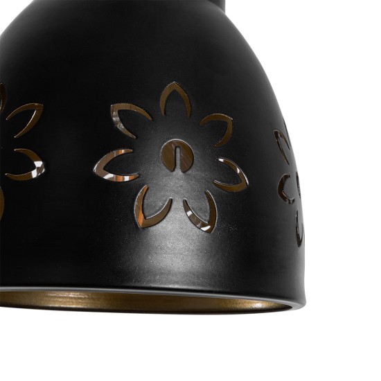 GLOBOSTAR® COOLIE 01479 Μοντέρνο Κρεμαστό Φωτιστικό Οροφής με Ντουί 1 x E27 AC 220-240V IP20 - Μαύρο & Χρυσό - Μ12.5 x Π12.5 x Υ11.5cm