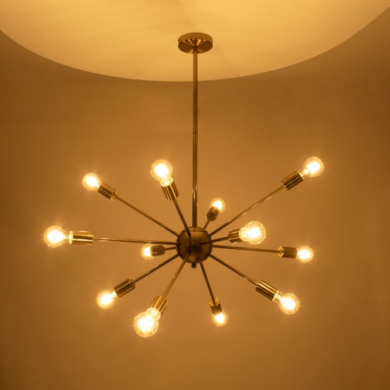 GLOBOSTAR® MILANO 01485 Μοντέρνο Φωτιστικό Οροφής με Ντουί 12 x E27 AC 220-240V IP20 - Χρυσό - Μ80 x Π80 x Υ80cm GLOBOSTAR® MILANO 01485 Μοντέρνο Φωτιστικό Οροφής με Ντουί 12 x E27 AC 220-240V IP20 - Χρυσό - Μ80 x Π80 x Υ80cm
