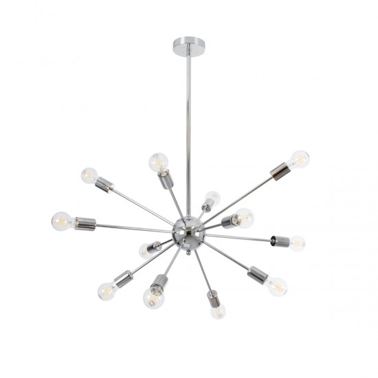 GLOBOSTAR® MILANO 01487 Μοντέρνο Φωτιστικό Οροφής με Ντουί 12 x E27 AC 220-240V IP20 - Ασημί - Μ80 x Π80 x Υ80cm GLOBOSTAR® MILANO 01487 Μοντέρνο Φωτιστικό Οροφής με Ντουί 12 x E27 AC 220-240V IP20 - Ασημί - Μ80 x Π80 x Υ80cm