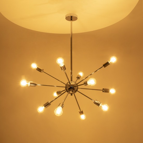 GLOBOSTAR® MILANO 01487 Μοντέρνο Φωτιστικό Οροφής με Ντουί 12 x E27 AC 220-240V IP20 - Ασημί - Μ80 x Π80 x Υ80cm GLOBOSTAR® MILANO 01487 Μοντέρνο Φωτιστικό Οροφής με Ντουί 12 x E27 AC 220-240V IP20 - Ασημί - Μ80 x Π80 x Υ80cm