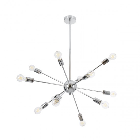 GLOBOSTAR® MILANO 01487 Μοντέρνο Φωτιστικό Οροφής με Ντουί 12 x E27 AC 220-240V IP20 - Ασημί - Μ80 x Π80 x Υ80cm GLOBOSTAR® MILANO 01487 Μοντέρνο Φωτιστικό Οροφής με Ντουί 12 x E27 AC 220-240V IP20 - Ασημί - Μ80 x Π80 x Υ80cm