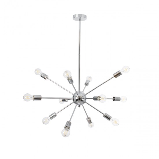 GLOBOSTAR® MILANO 01487 Μοντέρνο Φωτιστικό Οροφής με Ντουί 12 x E27 AC 220-240V IP20 - Ασημί - Μ80 x Π80 x Υ80cm GLOBOSTAR® MILANO 01487 Μοντέρνο Φωτιστικό Οροφής με Ντουί 12 x E27 AC 220-240V IP20 - Ασημί - Μ80 x Π80 x Υ80cm