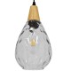 GLOBOSTAR® NOAH 01491 Μοντέρνο Κρεμαστό Φωτιστικό Οροφής με Ντουί 1 x E27 AC 220-240V IP20 - Διάφανο & Μπεζ - Μ16 x Π16 x Υ30cm