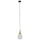 GLOBOSTAR® NOAH 01491 Μοντέρνο Κρεμαστό Φωτιστικό Οροφής με Ντουί 1 x E27 AC 220-240V IP20 - Διάφανο & Μπεζ - Μ16 x Π16 x Υ30cm