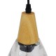 GLOBOSTAR® NOAH 01491 Μοντέρνο Κρεμαστό Φωτιστικό Οροφής με Ντουί 1 x E27 AC 220-240V IP20 - Διάφανο & Μπεζ - Μ16 x Π16 x Υ30cm