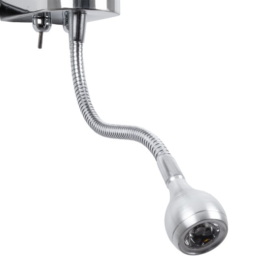 GLOBOSTAR® ELEGANT 01492 Μοντέρνο Φωτιστικό Τοίχου - Απλίκα Ξενοδοχείου Reading Light με Ντουί 1 x E27 LED 3W 360lm 36° AC 220-240V IP20 Θερμό Λευκό 2700K - Bridgelux COB Chip - Χρώμιο & Μαύρο - Μ26 x Π16.5 x Υ33cm - 2 Χρόνια Εγγύηση GLOBOSTAR® ELEGANT 01492 Μοντέρνο Φωτιστικό Τοίχου - Απλίκα Ξενοδοχείου Reading Light με Ντουί 1 x E27 LED 3W 360lm 36° AC 220-240V IP20 Θερμό Λευκό 2700K - Bridgelux COB Chip - Χρώμιο & Μαύρο - Μ26 x Π16.5 x Υ33cm - 2 Χρόνια Εγγύηση