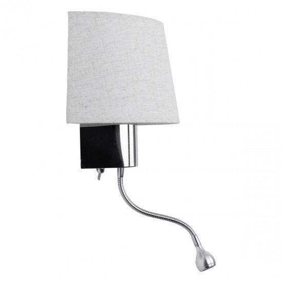 GLOBOSTAR® ELEGANT 01493 Μοντέρνο Φωτιστικό Τοίχου - Απλίκα Ξενοδοχείου Reading Light με Ντουί 1 x E27 LED 3W 360lm 36° AC 220-240V IP20 Θερμό Λευκό 2700K - Bridgelux COB Chip - Ασημί & Λευκό - Μ26 x Π16.5 x Υ33cm - 2 Χρόνια Εγγύηση GLOBOSTAR® ELEGANT 01493 Μοντέρνο Φωτιστικό Τοίχου - Απλίκα Ξενοδοχείου Reading Light με Ντουί 1 x E27 LED 3W 360lm 36° AC 220-240V IP20 Θερμό Λευκό 2700K - Bridgelux COB Chip - Ασημί & Λευκό - Μ26 x Π16.5 x Υ33cm - 2 Χρόνια Εγγύηση