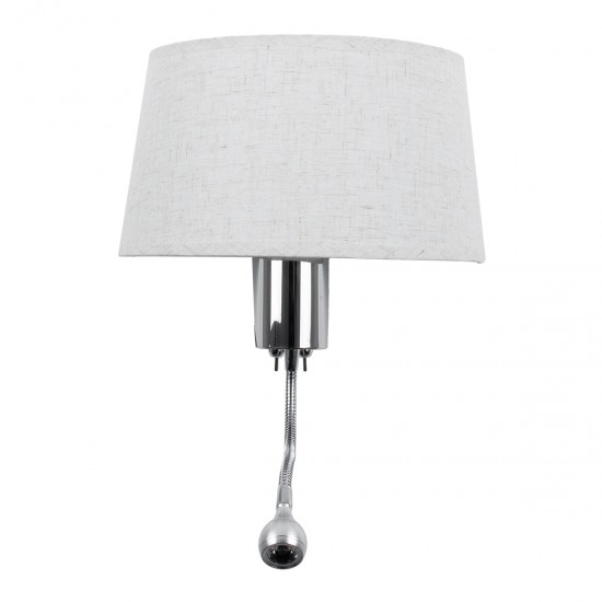 GLOBOSTAR® ELEGANT 01493 Μοντέρνο Φωτιστικό Τοίχου - Απλίκα Ξενοδοχείου Reading Light με Ντουί 1 x E27 LED 3W 360lm 36° AC 220-240V IP20 Θερμό Λευκό 2700K - Bridgelux COB Chip - Ασημί & Λευκό - Μ26 x Π16.5 x Υ33cm - 2 Χρόνια Εγγύηση GLOBOSTAR® ELEGANT 01493 Μοντέρνο Φωτιστικό Τοίχου - Απλίκα Ξενοδοχείου Reading Light με Ντουί 1 x E27 LED 3W 360lm 36° AC 220-240V IP20 Θερμό Λευκό 2700K - Bridgelux COB Chip - Ασημί & Λευκό - Μ26 x Π16.5 x Υ33cm - 2 Χρόνια Εγγύηση