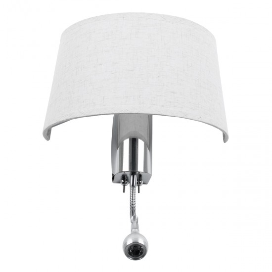GLOBOSTAR® ELEGANT 01493 Μοντέρνο Φωτιστικό Τοίχου - Απλίκα Ξενοδοχείου Reading Light με Ντουί 1 x E27 LED 3W 360lm 36° AC 220-240V IP20 Θερμό Λευκό 2700K - Bridgelux COB Chip - Ασημί & Λευκό - Μ26 x Π16.5 x Υ33cm - 2 Χρόνια Εγγύηση GLOBOSTAR® ELEGANT 01493 Μοντέρνο Φωτιστικό Τοίχου - Απλίκα Ξενοδοχείου Reading Light με Ντουί 1 x E27 LED 3W 360lm 36° AC 220-240V IP20 Θερμό Λευκό 2700K - Bridgelux COB Chip - Ασημί & Λευκό - Μ26 x Π16.5 x Υ33cm - 2 Χρόνια Εγγύηση