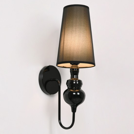 GLOBOSTAR® LAURA 01500 Μοντέρνο Φωτιστικό Τοίχου - Απλίκα με Ντουί 1 x E27 AC 220-240V IP20 - Μαύρο - Μ21 x Π15 x Y48cm GLOBOSTAR® LAURA 01500 Μοντέρνο Φωτιστικό Τοίχου - Απλίκα με Ντουί 1 x E27 AC 220-240V IP20 - Μαύρο - Μ21 x Π15 x Y48cm