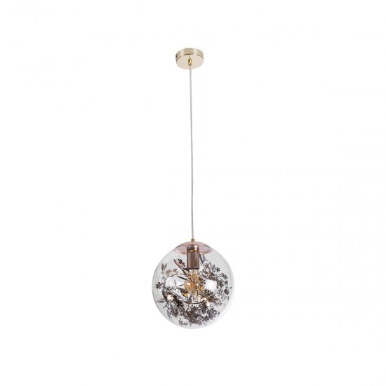 GLOBOSTAR® HARPER 01511 Μοντέρνο Κρεμαστό Φωτιστικό Οροφής με Ντουί 1 x E27 AC 220-240V IP20 - Διάφανο & Χάλκινο - Μ25 x Π25 x Υ30cm GLOBOSTAR® HARPER 01511 Μοντέρνο Κρεμαστό Φωτιστικό Οροφής με Ντουί 1 x E27 AC 220-240V IP20 - Διάφανο & Χάλκινο - Μ25 x Π25 x Υ30cm