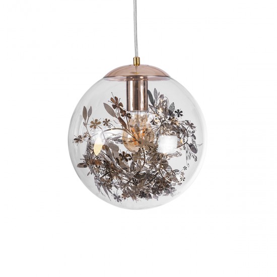 GLOBOSTAR® HARPER 01511 Μοντέρνο Κρεμαστό Φωτιστικό Οροφής με Ντουί 1 x E27 AC 220-240V IP20 - Διάφανο & Χάλκινο - Μ25 x Π25 x Υ30cm GLOBOSTAR® HARPER 01511 Μοντέρνο Κρεμαστό Φωτιστικό Οροφής με Ντουί 1 x E27 AC 220-240V IP20 - Διάφανο & Χάλκινο - Μ25 x Π25 x Υ30cm