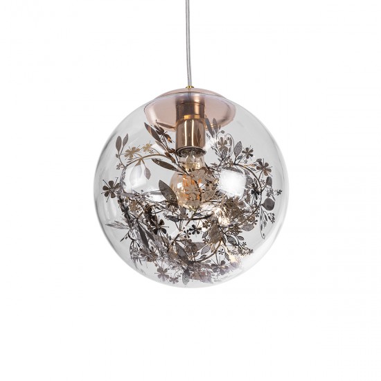 GLOBOSTAR® HARPER 01511 Μοντέρνο Κρεμαστό Φωτιστικό Οροφής με Ντουί 1 x E27 AC 220-240V IP20 - Διάφανο & Χάλκινο - Μ25 x Π25 x Υ30cm GLOBOSTAR® HARPER 01511 Μοντέρνο Κρεμαστό Φωτιστικό Οροφής με Ντουί 1 x E27 AC 220-240V IP20 - Διάφανο & Χάλκινο - Μ25 x Π25 x Υ30cm