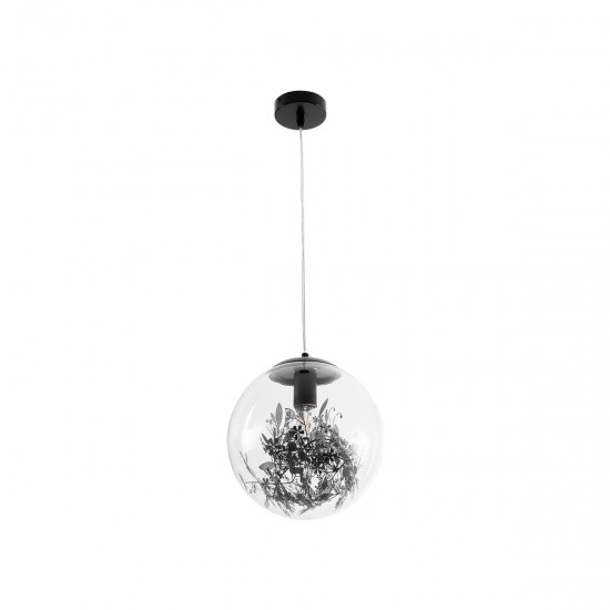 GLOBOSTAR® HARPER 01512 Μοντέρνο Κρεμαστό Φωτιστικό Οροφής με Ντουί 1 x E27 AC 220-240V IP20 - Διάφανο & Μαύρο - Μ25 x Π25 x Υ30cm GLOBOSTAR® HARPER 01512 Μοντέρνο Κρεμαστό Φωτιστικό Οροφής με Ντουί 1 x E27 AC 220-240V IP20 - Διάφανο & Μαύρο - Μ25 x Π25 x Υ30cm