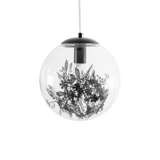 GLOBOSTAR® HARPER 01512 Μοντέρνο Κρεμαστό Φωτιστικό Οροφής με Ντουί 1 x E27 AC 220-240V IP20 - Διάφανο & Μαύρο - Μ25 x Π25 x Υ30cm GLOBOSTAR® HARPER 01512 Μοντέρνο Κρεμαστό Φωτιστικό Οροφής με Ντουί 1 x E27 AC 220-240V IP20 - Διάφανο & Μαύρο - Μ25 x Π25 x Υ30cm