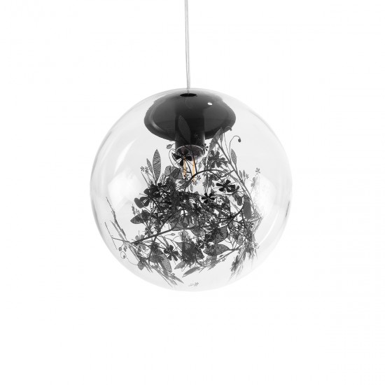 GLOBOSTAR® HARPER 01512 Μοντέρνο Κρεμαστό Φωτιστικό Οροφής με Ντουί 1 x E27 AC 220-240V IP20 - Διάφανο & Μαύρο - Μ25 x Π25 x Υ30cm GLOBOSTAR® HARPER 01512 Μοντέρνο Κρεμαστό Φωτιστικό Οροφής με Ντουί 1 x E27 AC 220-240V IP20 - Διάφανο & Μαύρο - Μ25 x Π25 x Υ30cm
