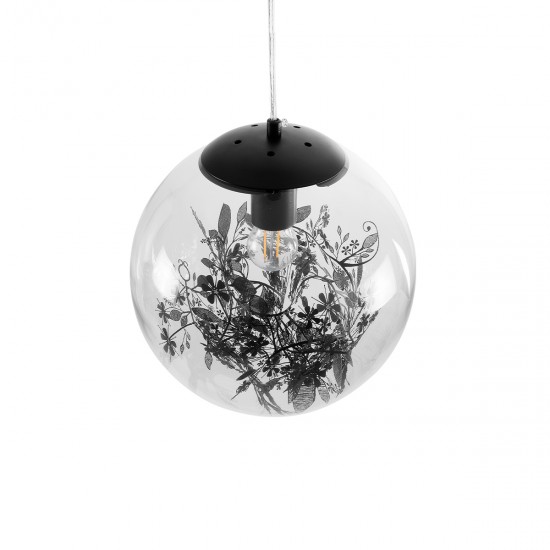 GLOBOSTAR® HARPER 01512 Μοντέρνο Κρεμαστό Φωτιστικό Οροφής με Ντουί 1 x E27 AC 220-240V IP20 - Διάφανο & Μαύρο - Μ25 x Π25 x Υ30cm GLOBOSTAR® HARPER 01512 Μοντέρνο Κρεμαστό Φωτιστικό Οροφής με Ντουί 1 x E27 AC 220-240V IP20 - Διάφανο & Μαύρο - Μ25 x Π25 x Υ30cm