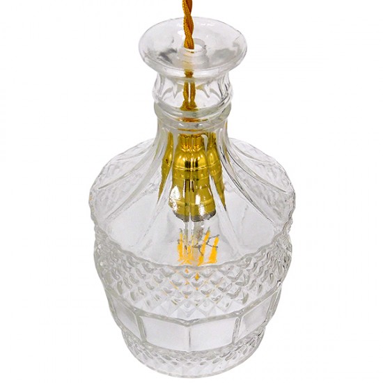 GLOBOSTAR® WHISKEY 01513 Vintage Κρεμαστό Φωτιστικό Οροφής με Ντουί 1 x E27 AC 220-240V IP20 - Διάφανο - Μ13 x Π13 x Υ22cm GLOBOSTAR® WHISKEY 01513 Vintage Κρεμαστό Φωτιστικό Οροφής με Ντουί 1 x E27 AC 220-240V IP20 - Διάφανο - Μ13 x Π13 x Υ22cm