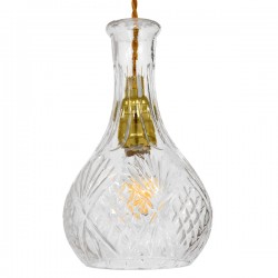 GLOBOSTAR® WHISKEY 01514 Vintage Κρεμαστό Φωτιστικό Οροφής με Ντουί 1 x E27 AC 220-240V IP20 - Διάφανο - Μ14 x Π14 x Υ23cm