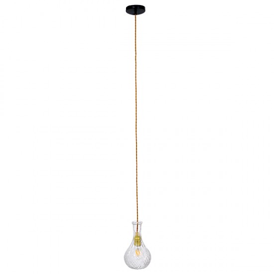 GLOBOSTAR® WHISKEY 01514 Vintage Κρεμαστό Φωτιστικό Οροφής με Ντουί 1 x E27 AC 220-240V IP20 - Διάφανο - Μ14 x Π14 x Υ23cm GLOBOSTAR® WHISKEY 01514 Vintage Κρεμαστό Φωτιστικό Οροφής με Ντουί 1 x E27 AC 220-240V IP20 - Διάφανο - Μ14 x Π14 x Υ23cm