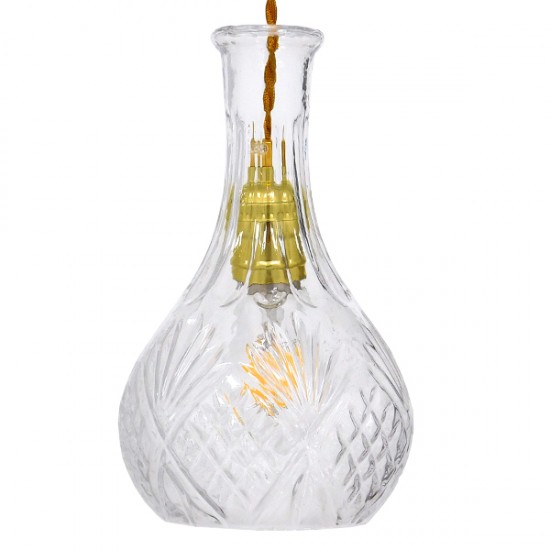 GLOBOSTAR® WHISKEY 01514 Vintage Κρεμαστό Φωτιστικό Οροφής με Ντουί 1 x E27 AC 220-240V IP20 - Διάφανο - Μ14 x Π14 x Υ23cm GLOBOSTAR® WHISKEY 01514 Vintage Κρεμαστό Φωτιστικό Οροφής με Ντουί 1 x E27 AC 220-240V IP20 - Διάφανο - Μ14 x Π14 x Υ23cm