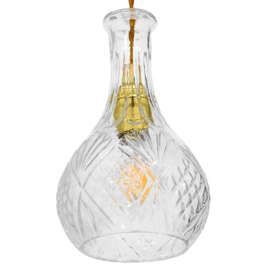 GLOBOSTAR® WHISKEY 01514 Vintage Κρεμαστό Φωτιστικό Οροφής με Ντουί 1 x E27 AC 220-240V IP20 - Διάφανο - Μ14 x Π14 x Υ23cm GLOBOSTAR® WHISKEY 01514 Vintage Κρεμαστό Φωτιστικό Οροφής με Ντουί 1 x E27 AC 220-240V IP20 - Διάφανο - Μ14 x Π14 x Υ23cm