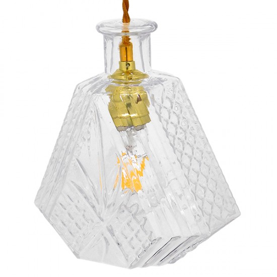 GLOBOSTAR® WHISKEY 01515 Vintage Κρεμαστό Φωτιστικό Οροφής με Ντουί 1 x E27 AC 220-240V IP20 - Διάφανο - Μ11 x Π11 x Υ20cm GLOBOSTAR® WHISKEY 01515 Vintage Κρεμαστό Φωτιστικό Οροφής με Ντουί 1 x E27 AC 220-240V IP20 - Διάφανο - Μ11 x Π11 x Υ20cm