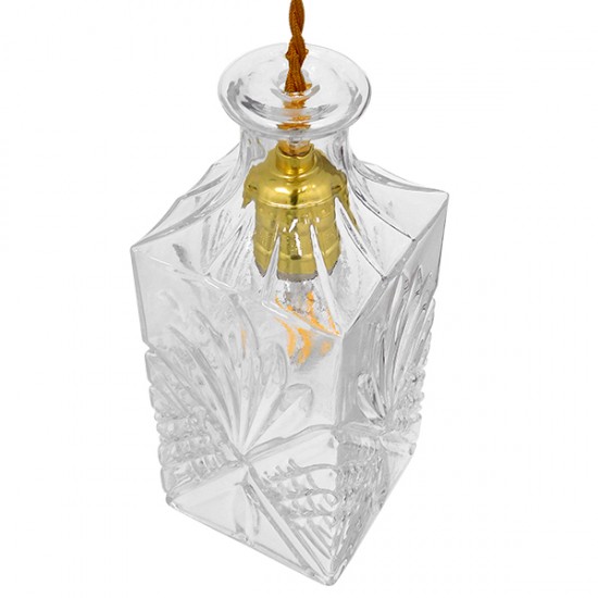 GLOBOSTAR® WHISKEY 01516 Vintage Κρεμαστό Φωτιστικό Οροφής με Ντουί 1 x E27 AC 220-240V IP20 - Διάφανο - Μ10 x Π10 x Υ24cm