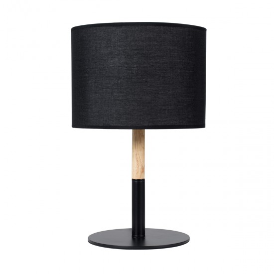 GLOBOSTAR® BRONX 01519 Μοντέρνο Επιτραπέζιο Φωτιστικό Πορτατίφ με Ντουί 1 x E27 AC 220-240V IP20 - Μαύρο & Μπεζ - Μ25 x Π25 x Υ40cm