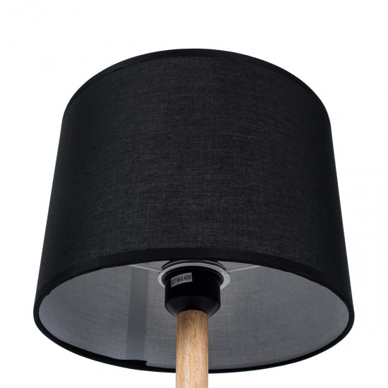 GLOBOSTAR® BRONX 01519 Μοντέρνο Επιτραπέζιο Φωτιστικό Πορτατίφ με Ντουί 1 x E27 AC 220-240V IP20 - Μαύρο & Μπεζ - Μ25 x Π25 x Υ40cm