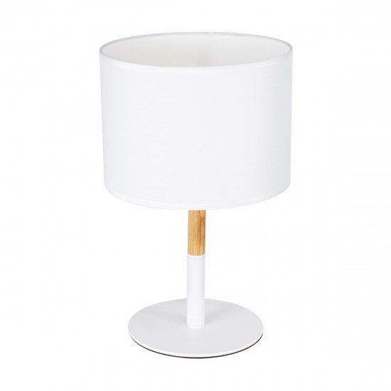 GLOBOSTAR® BRONX 01520 Μοντέρνο Επιτραπέζιο Φωτιστικό Πορτατίφ με Ντουί 1 x E27 AC 220-240V IP20 - Λευκό & Μπεζ - Μ25 x Π25 x Υ40cm GLOBOSTAR® BRONX 01520 Μοντέρνο Επιτραπέζιο Φωτιστικό Πορτατίφ με Ντουί 1 x E27 AC 220-240V IP20 - Λευκό & Μπεζ - Μ25 x Π25 x Υ40cm